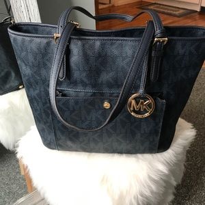 Michael Kors Large navy pvc tote